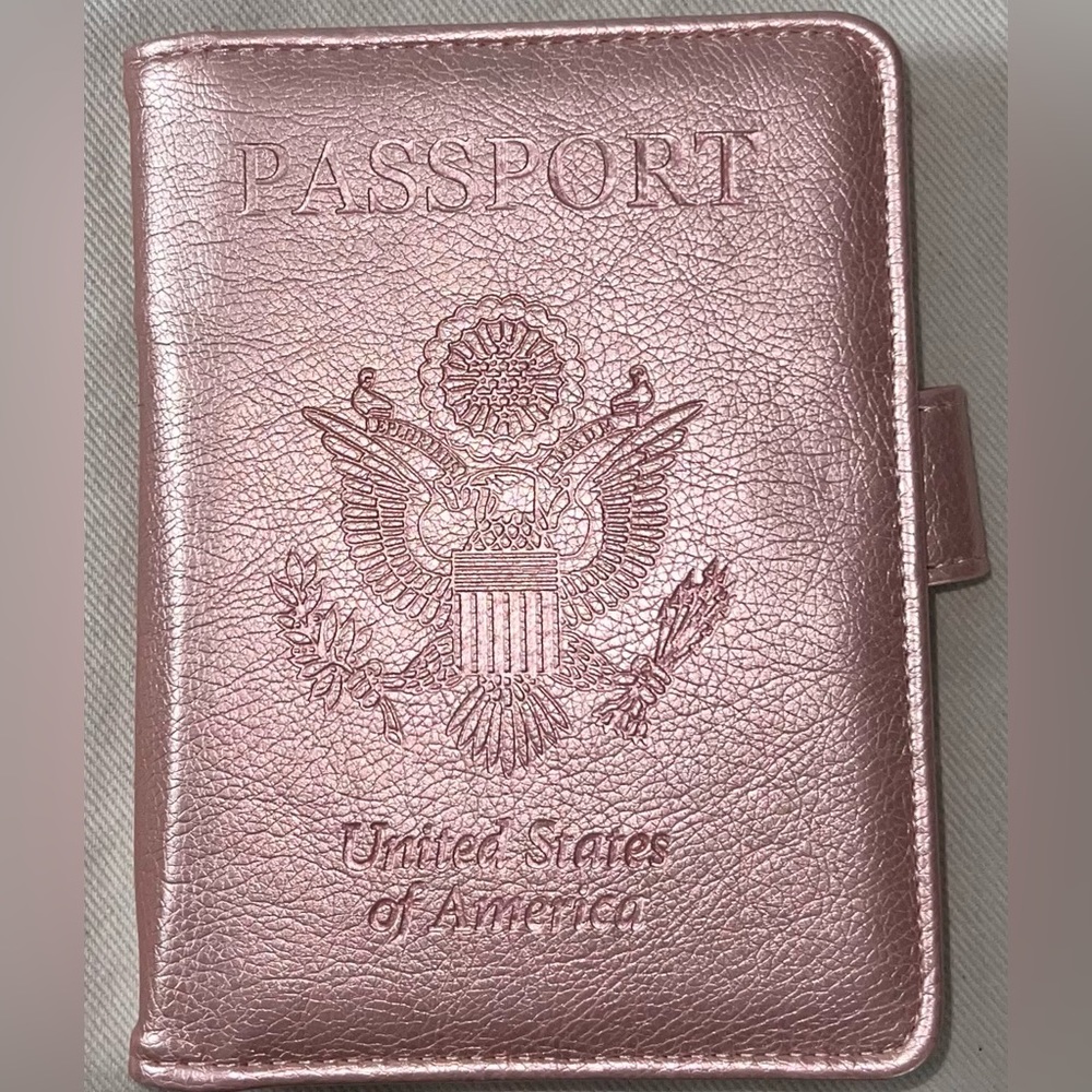 Passport and Cards Holder  Pink Folding Wallet Compact Travel Accessor